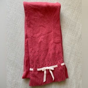 GAP Y2K Lambswool, Rabbit Hair Wool Scarf, Pink, Decorative Ribbon